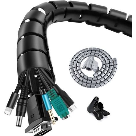 Kabelmanagementschlauch Kabelorganisator 3 Meter Kabelclips Isolierschlauch Kabelschutzschlauch Schutzschlauch für Kabelmanagement Geteilter Kabe (1/5)