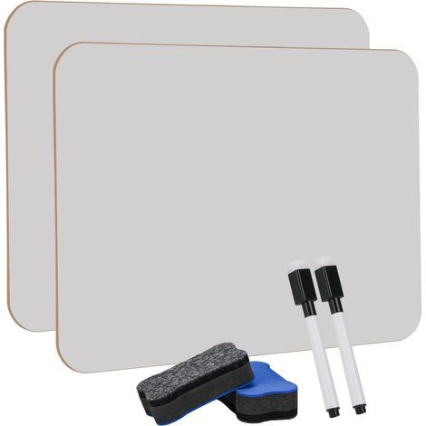 HONORNIC - Mini tableau blanc effaçable à sec, 21 x 30 cm, double face, avec feutres et effaceurs, durable et portable (lot de 2). (1/5)