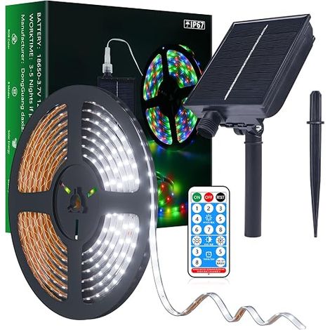 Solar LED Strip IP67 5M Cool White 280 LED for Trees Garden Home Christmas Holiday Patio Party Decoration (1/5)