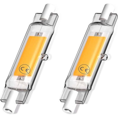5W R7s 78MM Ampoule LED de J78 COB filament, 500 lumens 360 degrés, ampoule halogène 30W 48W 50W équivalent, parfait pour maison, cuisine, pièce, balcon, bureau etc(2pcs, Lumière du jour 4000K) [Class (1/5)