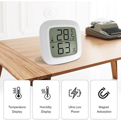 4 Termometro digitale igrometro termometro interno, igrometro portatile, indicatore di temperatura e umidità per il controllo del clima interno Celsius (1/4)