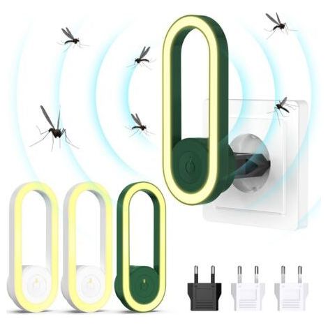 Ultraschall-Schädlingsbekämpfer, elektronischer Schädlingsbekämpfer für den Innenbereich, Schädlingsbekämpfung gegen Mücken, Mäuse, Spinnen, Kakerlaken und Fliegen, 4 Stück (1/5)