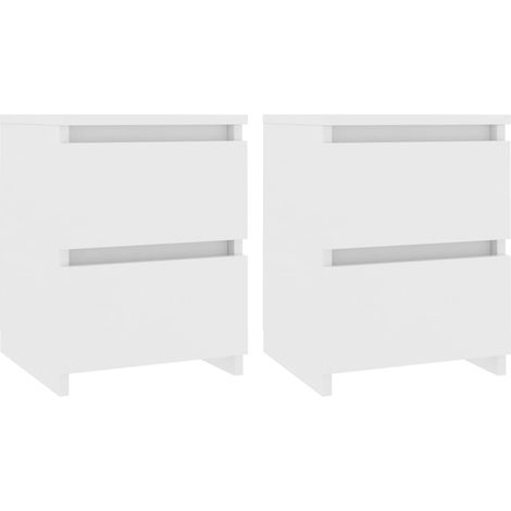 Bedside Cabinets 2 pcs White 30x30x40 cm Engineered Wood vidaXL