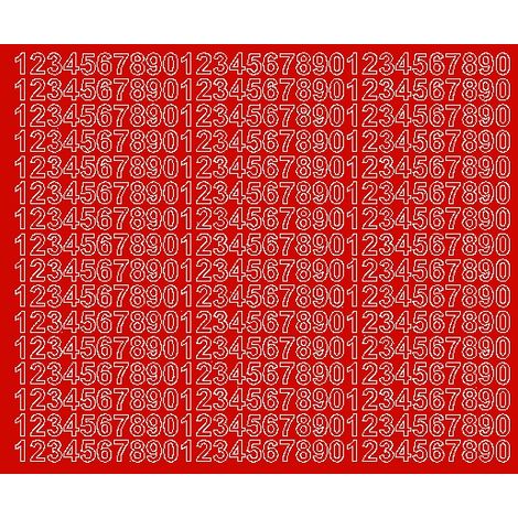 Adesivi numerici autoadesivi da 1 cm, rosso opaco (1/2)