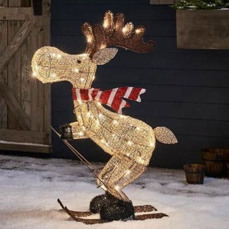 Renne d'Extérieur Éclairé - Décoration de Noël Avec Lumières (Décoration plate) (1/5)