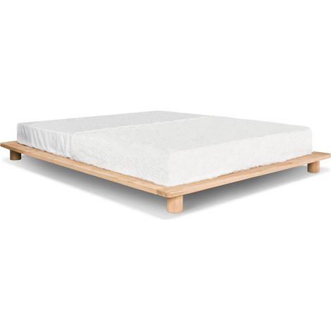Lit double cone - 140 x 200 cm - Bois clair et Blanc (1/5)