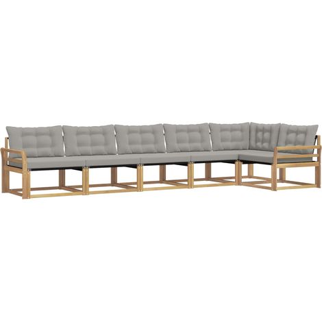 Set di divani da esterno 6 pz Bianco e Grigio Chiaro vidaXL (1/5)