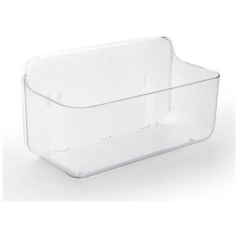 Lot de 2 Étagère Salle de Bain, Étagère Douche Sans Perçage en Plastique, Porte Shampoing Gel Douche, Paniers Rangement Mural pour Salle de Bain Cuisine, Blanc-Petit Panier (1/4)