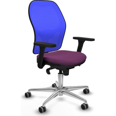 Jorquera sincro malla azul similpiel morado brazos 3D base aluminio ruedas 65mm engomada (1/5)