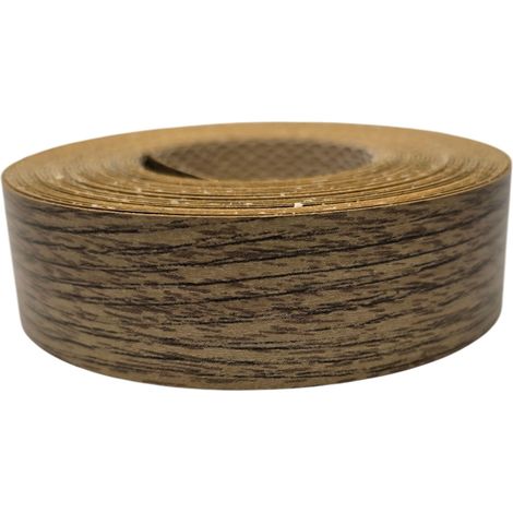 1x Bande de Chant Thermocollant 21mm x 5m Epaisseur 0,50mm Mélaminé Facile à Appliquer Bricolage Étagère Meuble Panneau Bois Durable, Chêne Lefkada (1/3)