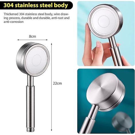 Wassersparende, leistungsstarke Handbrause aus Edelstahl 304 mit Filtersystem, ideal für Badewanne und Dusche. – AquaForge