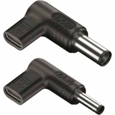 Pack de 2 prises USB-C pour ordinateur portable DELL, Fast Charge Power Delivery (), conception à angle droit, adaptateurs compacts, compatible avec les modèles Dell (1/5)