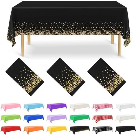 Nappe jetable 137x274 cm Or Noir pour Fêtes & Festivals, imperméable