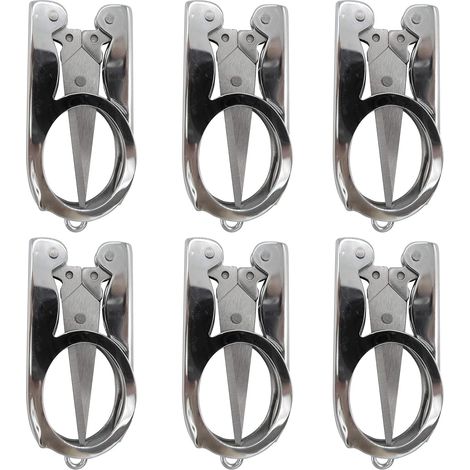 Ciseaux Pliables En Acier Inoxydable - 6 Pièces - Poche Voyage Mini Coupe-Fil Fil À Coudre Papier - Pour Loisirs Créatifs Et Bureau (1/5)