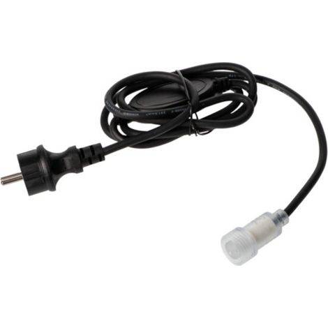 Kanlux – Câble d'alimentation noir 10m IP44 pour éclairage extérieur – Connecteur étanche IP65 – Caoutchouc pour environnements humides