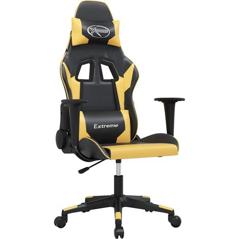 Maison Exclusive - Chaise de jeu Noir et doré Similicuir