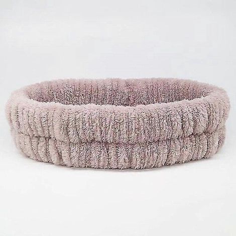Damen Mädchen Haarband aus einfarbigem Korallenvlies mit Schleife, Leopardenstreifen-Haarband, Punktmuster, Make-up-Turban-Color light brown (1/5)