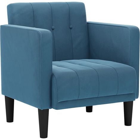 vidaXL Divano Sedia con Braccioli Blu 53 cm in Velluto (1/5)