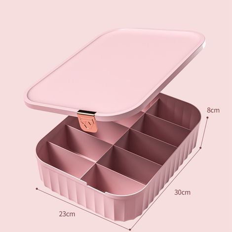 Séparateurs de rangement pour chaussettes et sous-vêtements (10 compartiments) - Gain de place - Idéal pour la maison, la chambre ou le dortoir (rose) (1/5)