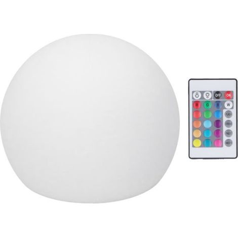 1x Boule LED RGBW, 16 couleurs, 4 modes, télécommande 24 touches, lampe d'ambiance 12x12cm, intérieur
