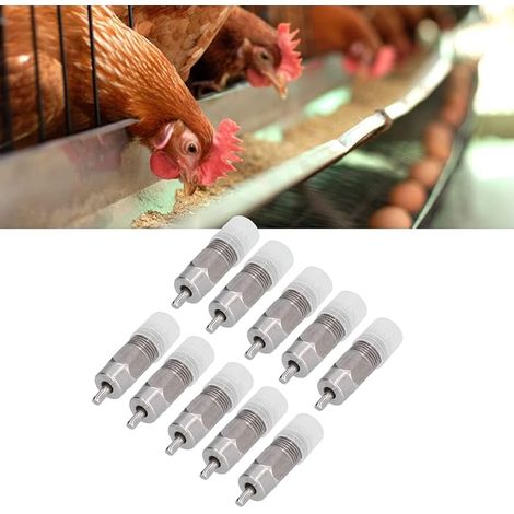 Chicken Drinking Nipples Drinker Poultry Stainless Steel Screw Style Hen Water (1/4)