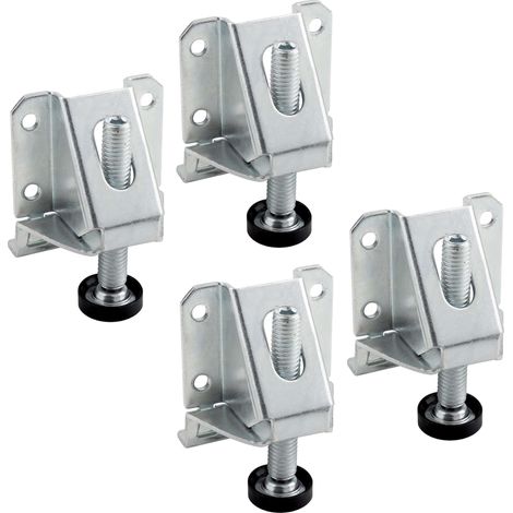 Cyclingcolors – Lot de 4 équerres de fixation universelles 54mm – Pour meubles en bois – Vérins de vis réglables – Fixation armoires et étagères (1/3)