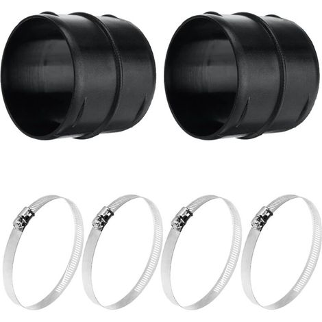 2 Pièces Raccord De Tuyau Rond De 75mm De Diamètre, Tuyau De Chauffage, Raccord De Tuyau D'Aération En Plastique, Plastique Dur Raccord De Tuyau Rond Professionnel Pour Accessoires De Chauffage (1/5)