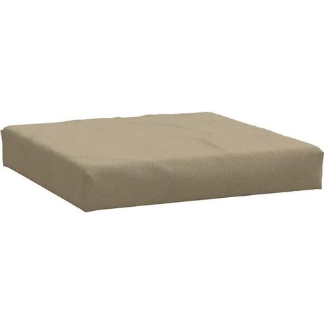 Coussin de plateau gris-brun multicolore, dimensions 60x60x9,5 cm, en tissu. (1/5)