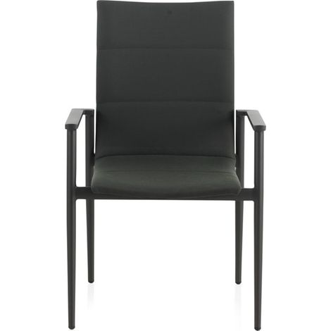 4er-Pack dunkelgraue Aluminium-Sessel mit grünem Bezug. Soffice (1/5)