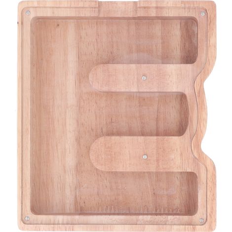 Coffre-fort transparent personnalisé en forme de lettre en bois pour enfants - Tirelire éducative (1/5)