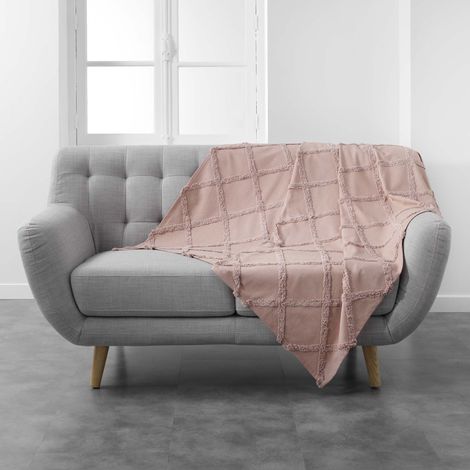 Plaid 125x150cm Calyssa rose (1/2)