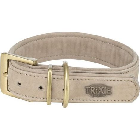 Trixie Collier Pure gris clair en cuir nubuck 40 mm