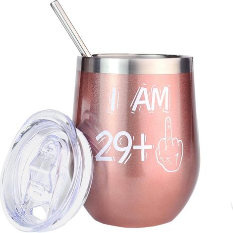 Weinbecher Edelstahl Geburtstagsgeschenk 30 Frauen 350ml Roségold (1/5)