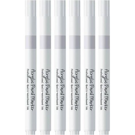 5 Pièces Marqueurs Blancs Permanent , Stylo Blanc ImperméAble et SéChage Rapide , Marqueur Blanc indelebile , pour Bois , Plastique , Pierre , Verre , Cuir , Métal , Toile (1/5)