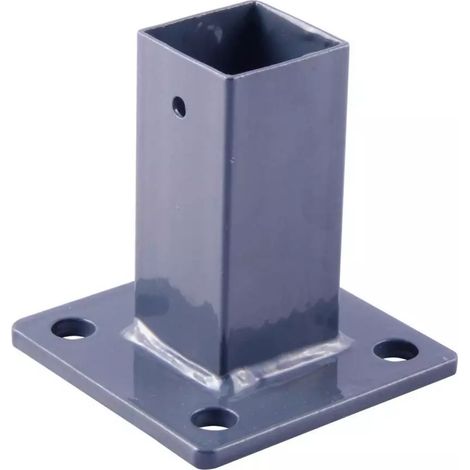 piastra di fissaggio per palo in metallo grigio 40x40 cm