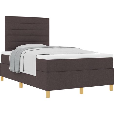 Maison Exclusive - Letto a molle con testiera Marrone Scuro 120 x 190 cm Tessuto (1/5)