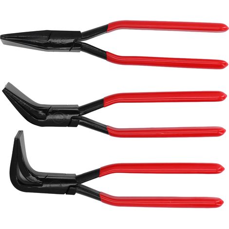 Pince plieuse métallique 3 pièces, mâchoires droites 45° et 90°, tenaille à sertir pour pliage et aplatissage de tôle (1/5)