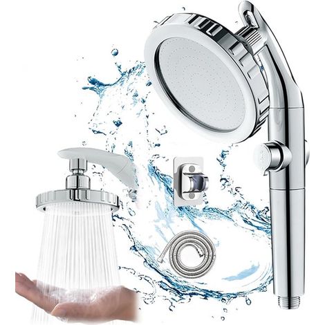 Hochdruck Duschkopf, Badezimmer Duschkopf, Handbrausekopf, 304 große Platte, ABS Material, 360° drehbarer Kopf, Handbrause + Kopfbrause, für Zuha (1/5)