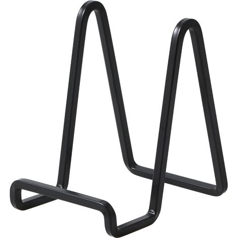Caballete de metal negro de 11,4 cm (4,5 pulgadas) para platos decorativos, libros, placas o tarjetas.