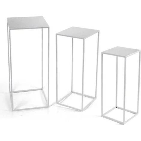 Set aus 3 metallischen Beistelltischen 30x70, 25x60 und 20x50