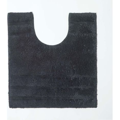 HOMESCAPES Tapis de bain SPA Ultra doux & Contour WC Noir