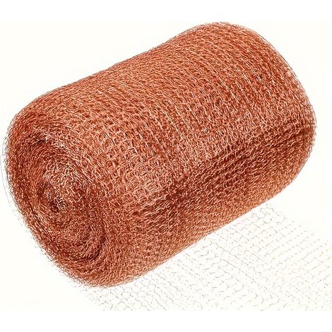 Rouleau de treillis métallique en cuivre pur de 9 mètres (30 pieds) x 127 millimètres, treillis en cuivre robuste, utilisé pour sceller les ouvertures de bâtiments et protéger les semis et les semence (1/5)