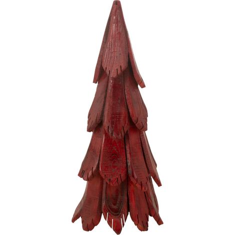 Sapin de Noël en Bois "Pieces" 70cm Rouge (1/3)