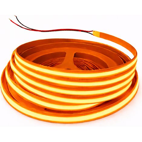 Ruban LED COB 12V de 480 LED au mètre orange de 5 Mètres en IP20 Transformateur: Alimentation Non-Inclus (1/4)