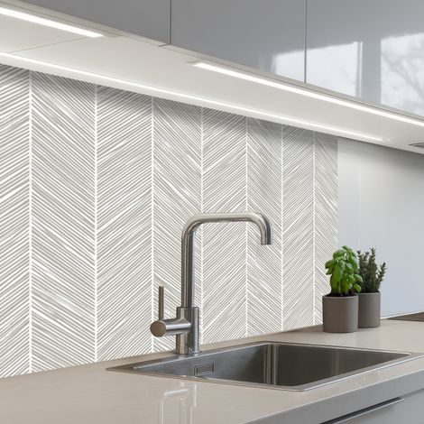 Kitchen Splashback Classic - Herringbone - Gray 80x60 cm
