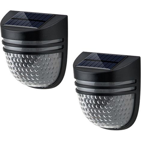Set mit 2 Solar-Wandleuchten für Haus, Zaun, Hof und Garten. Wasserdicht, spendet warmes Umgebungslicht. (1/5)