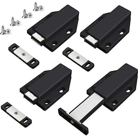 Loquets à pression robustes, lot de 4, quincaillerie pour armoire à ouverture par pression, loquets à contact magnétique pour porte B (1/5)