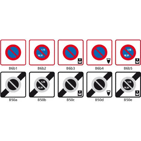 SIGNAUX DE STATIONNEMENT ET D'INTERDICTION DE STATIONNEMENT - TYPE B (B6b1) - B6B1 - 500 x 500 mm