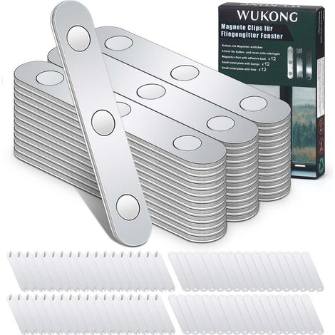 Magnet-Clips für Fliegengitter Fenster, 36er Set, selbstklebend, ohne Bohren (1/5)