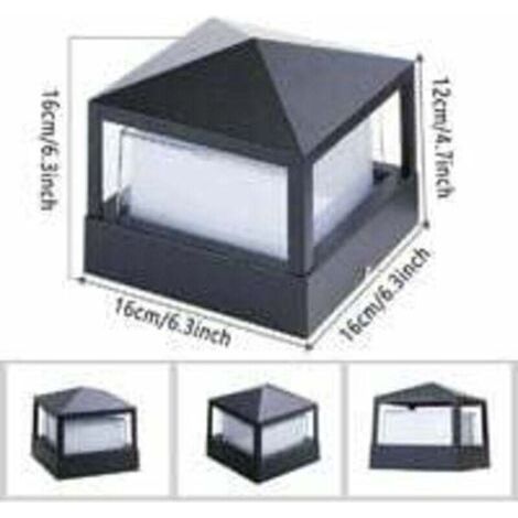 Lampe de Poteau Lampe Pilier Portail Lampe D'exterieur lumiere colonne lampe Villa IP65 etanche Aluminium jardin paysage pelouse porte cloture entree lumier, Blanc Froid [Classe energetique A++],TRIME (1/3)